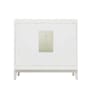 BEMMA Gracie 36" Single Free Standing Vanity Cabinet Only - Less Vanity Top Satin White / Brushed Nickel Hardware