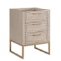 BEMMA Markham 24" Single Free Standing Vanity Cabinet Only - Less Vanity Top Cashmere Grey / Satin Brass Hardware