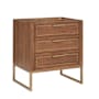 BEMMA Markham 30" Single Free Standing Vanity Cabinet Only - Less Vanity Top Walnut / Satin Brass Hardware