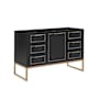 BEMMA Markham 48" Single Free Standing Vanity Cabinet Only - Less Vanity Top Midnight Black / Satin Brass Hardware