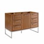 BEMMA Markham 48" Single Free Standing Vanity Cabinet Only - Less Vanity Top Walnut / Brushed Nickel Hardware