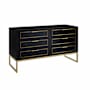 BEMMA Markham 60" Double Free Standing Vanity Cabinet Only - Less Vanity Top Midnight Black / Satin Brass Hardware