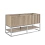 BEMMA Terra 60" Double Free Standing Vanity Cabinet Only - Less Vanity Top Cashmere Grey / Brushed Nickel Hardware