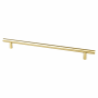 Berenson Tempo 10-1/16" (256mm) Center to Center Contemporary Bar Style Large Cabinet Handle / Drawer Pull Modern Brushed Gold