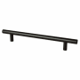 Berenson Tempo 6-5/16" (160mm) Center to Center Contemporary Bar Style Cabinet Handle / Drawer Pull Black