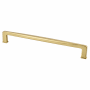 Berenson Subtle Surge 8-13/16" (224mm) Center to Center Square Cabinet Handle / Drawer Pull with Square Frame Feet and Mounting Hardware Modern Brushed Gold