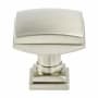 Berenson Tailored Traditional 1-1/4 Inch Curved Square Cabinet Knob / Drawer Knob with Grip Base Brushed Nickel