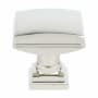 Berenson Tailored Traditional 1-1/4 Inch Curved Square Cabinet Knob / Drawer Knob with Grip Base Polished Nickel