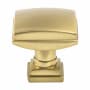 Berenson Tailored Traditional 1-1/4 Inch Curved Square Cabinet Knob / Drawer Knob with Grip Base Modern Brushed Gold