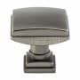 Berenson Tailored Traditional 1-1/4 Inch Curved Square Cabinet Knob / Drawer Knob with Grip Base Vintage Nickel