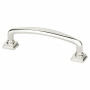 Berenson Tailored Traditional 3-3/4 Inch Center to Center Handle Cabinet Pull from the Timeless Charm Series Polished Nickel