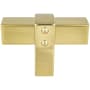 Berenson Rivet Rebel 2" Modern Industrial Square T Bar Cabinet Knob / Drawer Knob Modern Brushed Gold