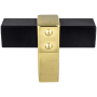 Berenson Rivet Rebel 2" Modern Industrial Square T Bar Cabinet Knob / Drawer Knob Matte Black / Modern Brushed Gold