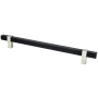 Berenson Rivet Rebel 8-13/16" (224mm) Center to Center Modern Industrial Square Bar Cabinet Handle / Drawer Pull Matte Black / Brushed Nickel