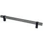 Berenson Rivet Rebel 8-13/16" (224mm) Center to Center Modern Industrial Square Bar Cabinet Handle / Drawer Pull Slate / Matte Black