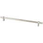 Berenson Radial Reign 18" Center to Center Modern Industrial Diamond Knurled Appliance Pull / Handle Brushed Nickel
