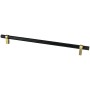 Berenson Radial Reign 18" Center to Center Modern Industrial Diamond Knurled Appliance Pull / Handle Matte Black / Modern Brushed Gold
