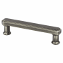 Berenson Harmony 3-3/4" (96mm) Center to Center Traditional Faceted Cabinet Handle / Drawer Pull Vintage Nickel