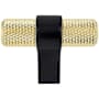 Berenson Radial Reign 2" Modern Diamond Knurled T Bar Cabinet Knob / Drawer Knob Modern Brushed Gold / Matte Black
