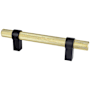 Berenson Radial Reign 3-3/4" (96mm) Center to Center Modern Diamond Knurled Round Bar Cabinet Handle / Drawer Pull Modern Brushed Gold / Matte Black