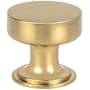 Berenson Folklore 1-1/16" Farmhouse Classic Flat Mushroom Cabinet / Drawer Knob with Flared Base Modern Brushed Gold