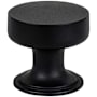 Berenson Folklore 1-1/16" Farmhouse Classic Flat Mushroom Cabinet / Drawer Knob with Flared Base Matte Black