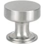 Berenson Folklore 1-1/16" Farmhouse Classic Flat Mushroom Cabinet / Drawer Knob with Flared Base Brushed Nickel