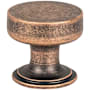 Berenson Folklore 1-1/16" Farmhouse Classic Flat Mushroom Cabinet / Drawer Knob with Flared Base Weathered Copper