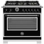 Bertazzoni Heritage 36 Inch Wide 5.9 Cu. Ft. Free Standing Gas Range Nero