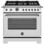Bertazzoni Heritage 36 Inch Wide 5.9 Cu. Ft. Free Standing Gas Range Stainless Steel