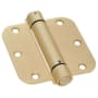 Best Access 3.5" x 3.5" Mortise Spring Hinge with 5/8" Radius Corners - Single Hinge Satin Brass