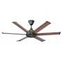 Big Ass Fans Bison 60" Smart Cross Bolt Mount 6 Blade Indoor / Covered Outdoor Ceiling Fan with Remote Control Black