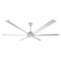 Big Ass Fans Mammoth 84" Cross Bolt Mount 6 Blade Indoor / Covered Outdoor Smart LED Ceiling Fan with Remote Control Silver
