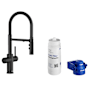 Blanco Catris Filter-Ready 1.5 GPM Single Hole Pre-Rinse Pull Down Kitchen Faucet & Replacement Filter Cartridge Microplastic S Matte Black