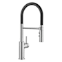 Blanco Catris 1.5 GPM Single Hole Pre-Rinse Pull Down Kitchen Faucet PVD Steel
