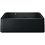 Blanco Ikon 33" Farmhouse Double Basin SILGRANIT Kitchen Sink Coal Black