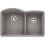 Blanco Diamond 32" Undermount Double Basin SILGRANIT Kitchen Sink Metallic Gray