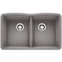 Blanco Diamond 32" Undermount Double Basin SILGRANIT Kitchen Sink Metallic Gray