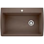 Blanco Diamond 33-1/2" Dual Mount Single Basin SILGRANIT Kitchen Sink Cafe Brown