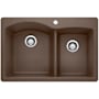 Blanco Diamond 33" Dual Mount Double Basin SILGRANIT Kitchen Sink Cafe Brown