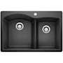 Blanco Diamond 33" Dual Mount Double Basin SILGRANIT Kitchen Sink Anthracite
