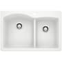 Blanco Diamond 33" Dual Mount Double Basin SILGRANIT Kitchen Sink White