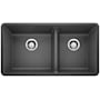Blanco Precis 33" Undermount Double Basin SILGRANIT Kitchen Sink Anthracite
