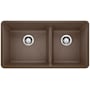 Blanco Precis 33" Undermount Double Basin SILGRANIT Kitchen Sink Cafe Brown