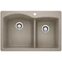Blanco Diamond 33" Dual Mount Double Basin SILGRANIT Kitchen Sink Truffle