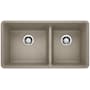 Blanco Precis 33" Undermount Double Basin SILGRANIT Kitchen Sink Truffle