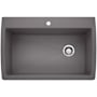 Blanco Diamond 33-1/2" Dual Mount Single Basin SILGRANIT Kitchen Sink Cinder