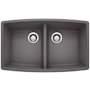 Blanco Performa 33" Undermount Double Basin SILGRANIT Kitchen Sink Cinder