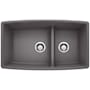 Blanco Performa 33" Undermount Double Basin SILGRANIT Kitchen Sink Cinder