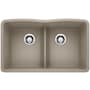 Blanco Diamond 32" Undermount Double Basin SILGRANIT Low Divide Kitchen Sink Truffle